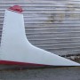 185-180 8 bolt fin Picture of a white and red fin
